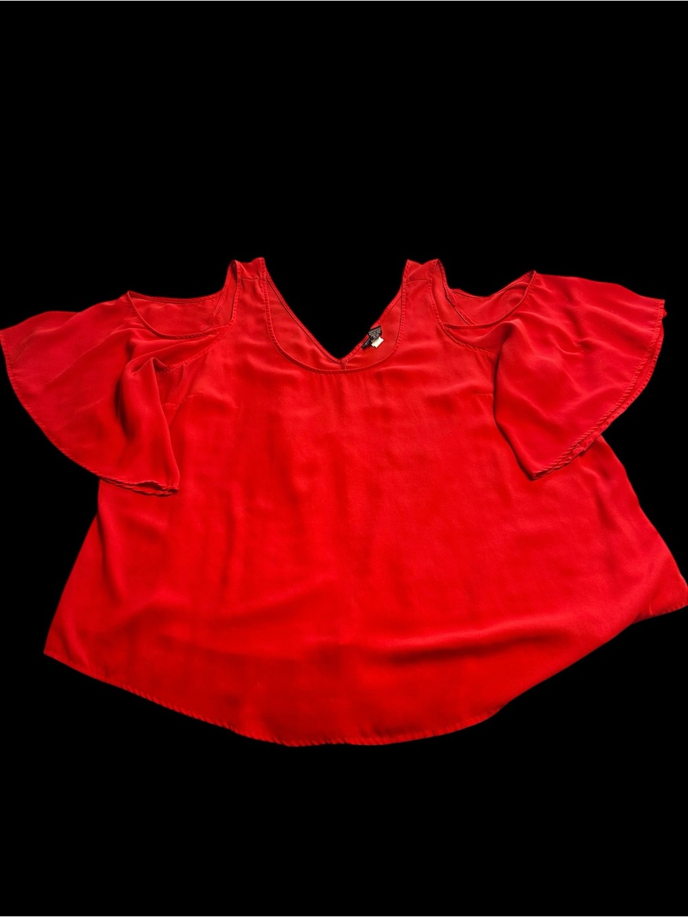 Torrid Red Flutter Sleeve Blouse